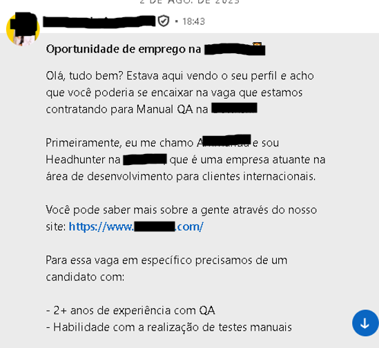 Imagem mensagens recrutadores
