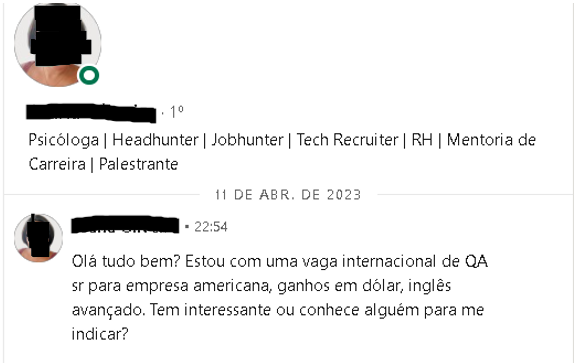 Imagem mensagens recrutadores