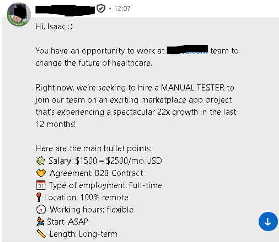 Imagem mensagens recrutadores