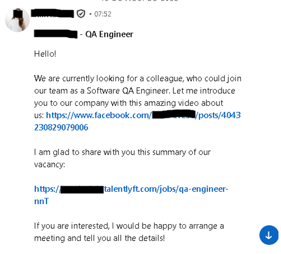 Imagem mensagens recrutadores